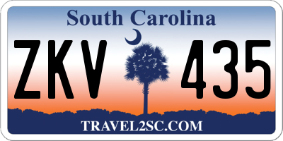 SC license plate ZKV435