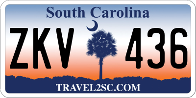SC license plate ZKV436