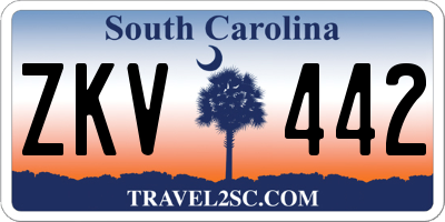 SC license plate ZKV442