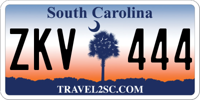 SC license plate ZKV444