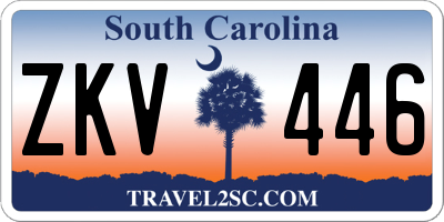 SC license plate ZKV446