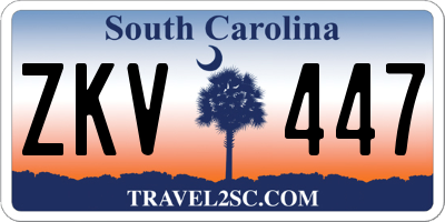 SC license plate ZKV447