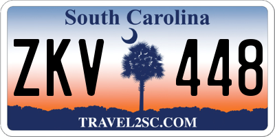 SC license plate ZKV448