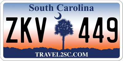 SC license plate ZKV449