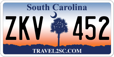 SC license plate ZKV452