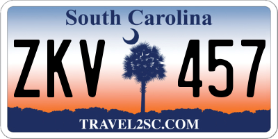 SC license plate ZKV457