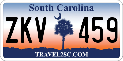 SC license plate ZKV459