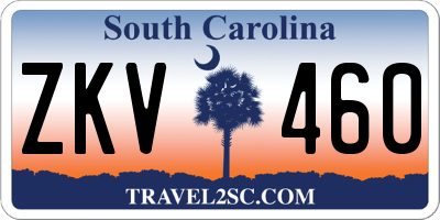 SC license plate ZKV460