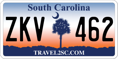SC license plate ZKV462