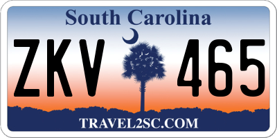 SC license plate ZKV465