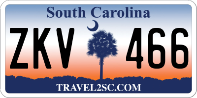 SC license plate ZKV466
