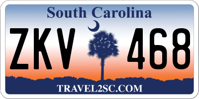 SC license plate ZKV468