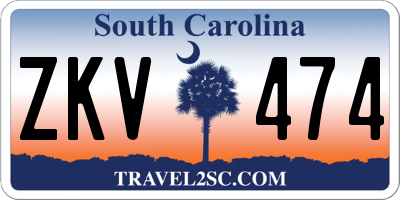 SC license plate ZKV474