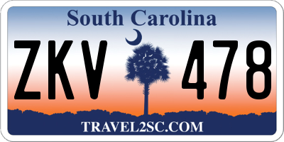 SC license plate ZKV478
