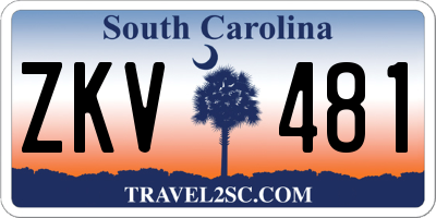 SC license plate ZKV481