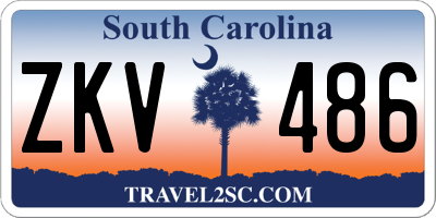 SC license plate ZKV486