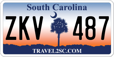 SC license plate ZKV487