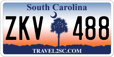 SC license plate ZKV488