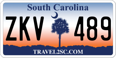 SC license plate ZKV489