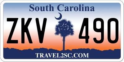 SC license plate ZKV490