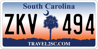 SC license plate ZKV494