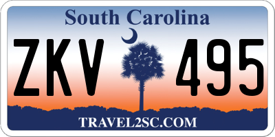 SC license plate ZKV495