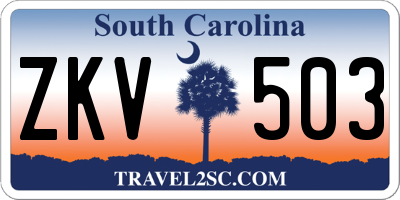 SC license plate ZKV503