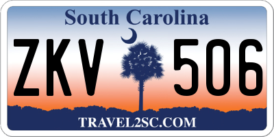SC license plate ZKV506