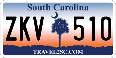 SC license plate ZKV510