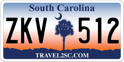 SC license plate ZKV512