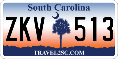 SC license plate ZKV513