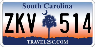 SC license plate ZKV514