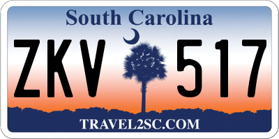 SC license plate ZKV517