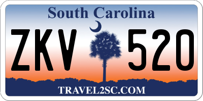 SC license plate ZKV520