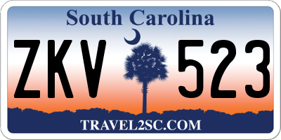 SC license plate ZKV523