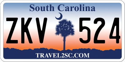 SC license plate ZKV524