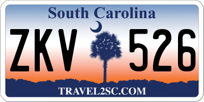 SC license plate ZKV526