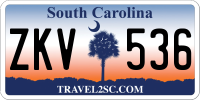 SC license plate ZKV536