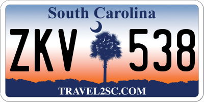 SC license plate ZKV538