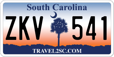 SC license plate ZKV541