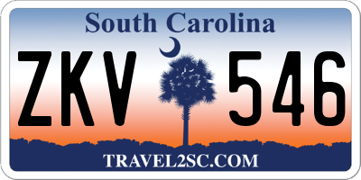 SC license plate ZKV546