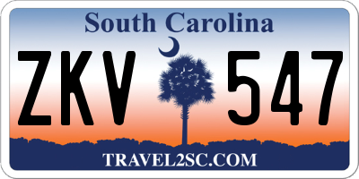SC license plate ZKV547
