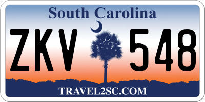 SC license plate ZKV548