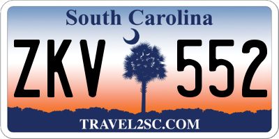 SC license plate ZKV552
