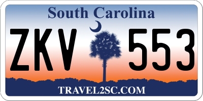 SC license plate ZKV553