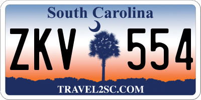 SC license plate ZKV554