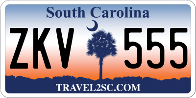 SC license plate ZKV555