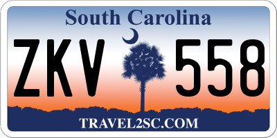 SC license plate ZKV558