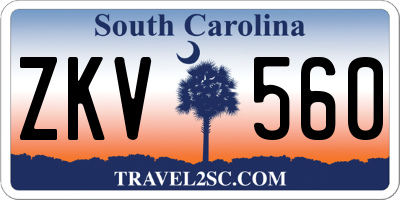 SC license plate ZKV560