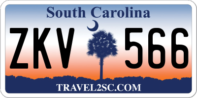 SC license plate ZKV566
